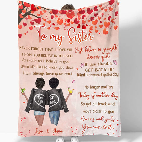 to My Bestie Best Friend Blanktet Besties, Women, Girls Personalized Name Best Friend Throw Blanket with Hairstyles for BFF, Special Friends Birthday Gifts Blanket