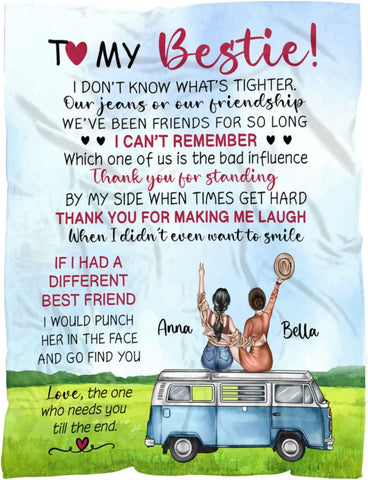 Custom Best Friend Blanket for Friends, to My Best Friends Blanket, Friendship Blanket for Women, Personalized Blanket Gifts for Women, Personalized Blanket to My Bestie Throw Blanket for BFF