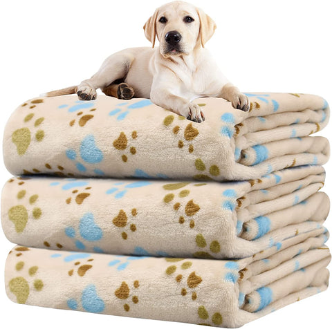 1 Pack 3 Blankets for Dogs Blankets for Large Dogs Medium Dog Blanket Super Soft Fluffy Premium Fleece Pet Blanket Flannel Throw for Dog Puppy Cat Paw Blanket(41x31 inch)