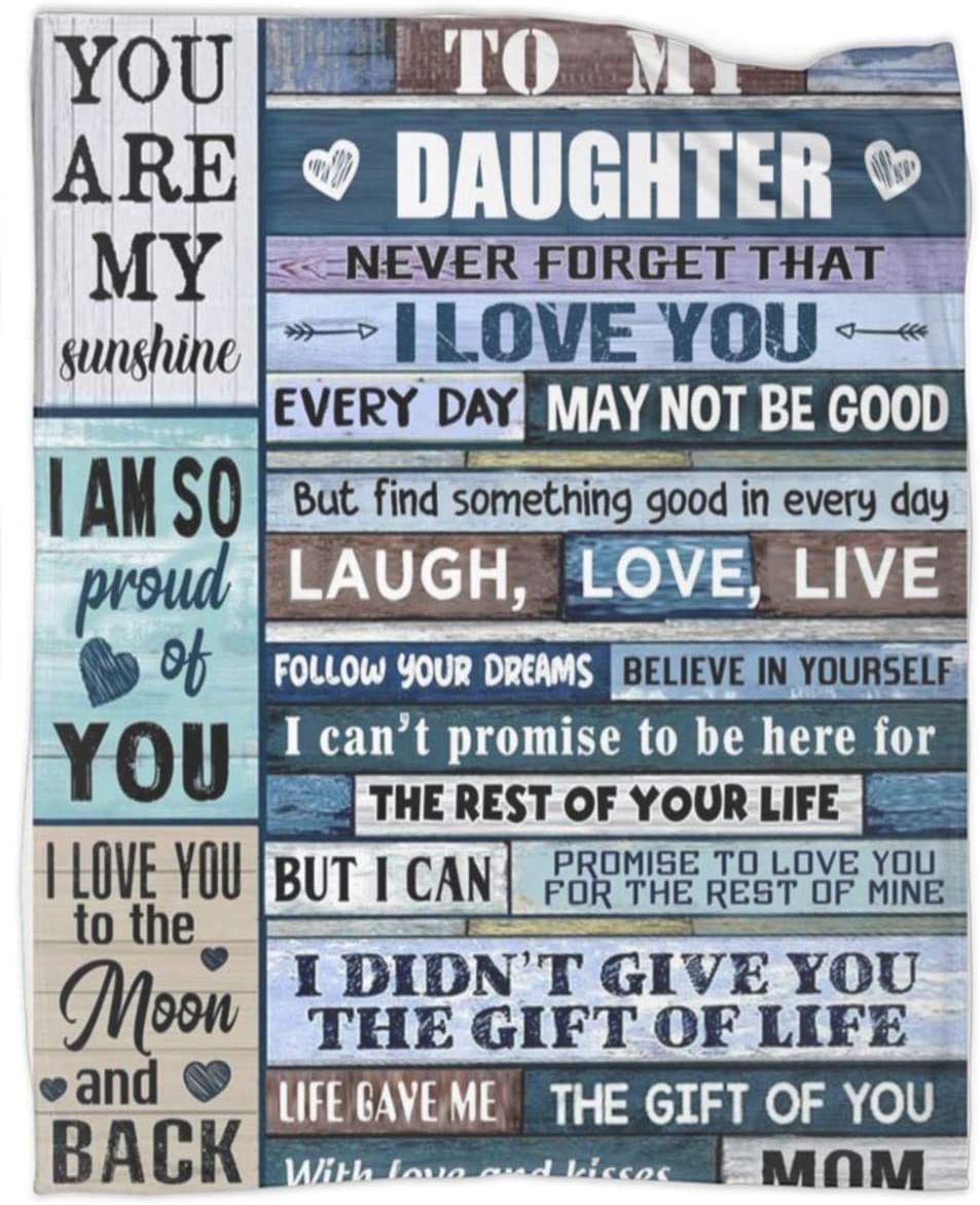 Daughter Gift from Mom Gifts for Daughters from Mothers Birthday Gifts for Daughter Adult Flannel Blanket for Anniversary Birthday to My Daughter Blanket 50x60in