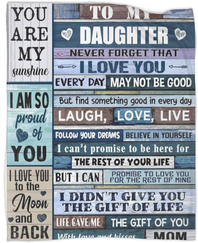 Daughter Gift from Mom Gifts for Daughters from Mothers Birthday Gifts for Daughter Adult Flannel Blanket for Anniversary Birthday to My Daughter Blanket 50x60in