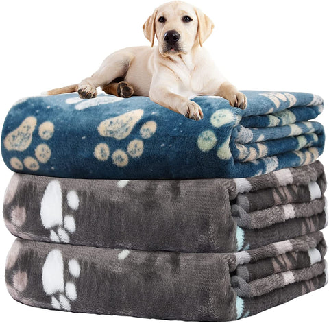 1 Pack 3 Blankets for Dogs Blankets for Large Dogs Medium Dog Blanket Super Soft Fluffy Premium Fleece Pet Blanket Flannel Throw for Dog Puppy Cat Paw Blanket(41x31 inch)