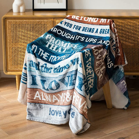 Gifts for Husband from Wife to My Husband Blanket Wedding Anniversary Romantic Gifts for Husband Birthday Christmas Valentine's Father’s Day Healing Thoughts Blanket Presents for Him 60" x 50"