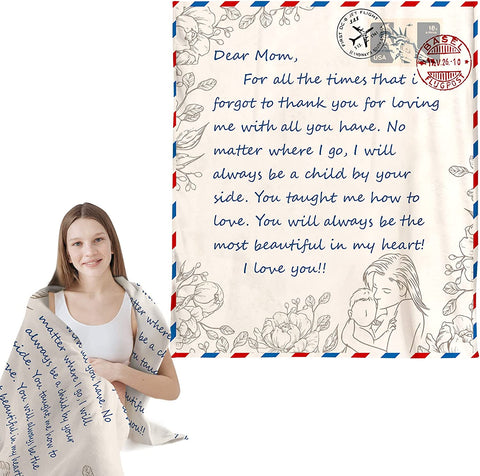 Blanket Gifts for Mom from Daughter or Son, All Season Flannel Fleece Blanket 50"x60", Decor Throw Blanket Mother's Day Birthday Gifts for Women