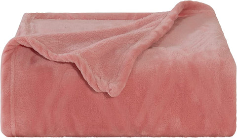 Throw Blanket Super Soft Cozy Lightweight Flannel Fleece Blankets for Bed, Sofa, Couch, Living Room All Seasons - Pink, 50x60in