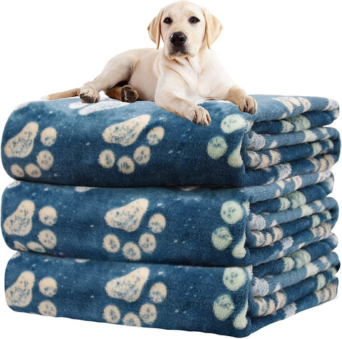 1 Pack 3 Blankets for Dogs Blankets for Large Dogs Medium Dog Blanket Super Soft Fluffy Premium Fleece Pet Blanket Flannel Throw for Dog Puppy Cat Paw Blanket(41x31 inch)
