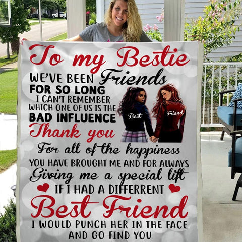 Fleece Blanket to My Sister Best Friend Bestie Printed Quilts Blanket Positive Encourage Flannel Blanket Gifts (40 * 50 inch,2)