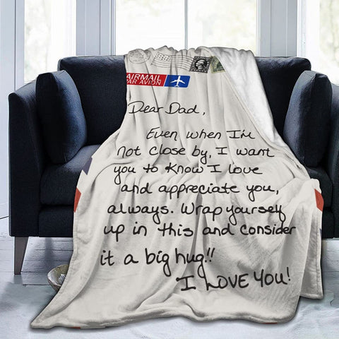 Fleece Blanket to My Daughter Letter Printed Quilts Mom for Daughter's Air Mail Blanket Positive Encourage and Love Daughter's Flannel Blanket Gifts (40 * 50 inch,22)