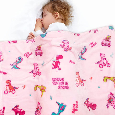 Dinosaur Blanket for Boys, Kids Dinosaur Throw Blanket for Boys and Girls, Fluffy Cozy Dinosaur Fleece Blanket with Vibrant Colors and Cute Design, Soft and Warm Throw Blanket - 50x60 Inches