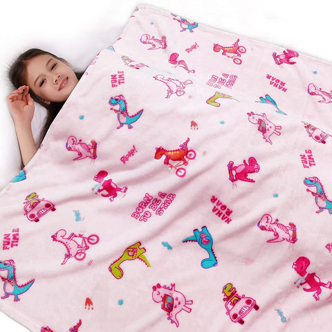Dinosaur Blanket for Boys, Kids Dinosaur Throw Blanket for Boys and Girls, Fluffy Cozy Dinosaur Fleece Blanket with Vibrant Colors and Cute Design, Soft and Warm Throw Blanket - 50x60 Inches