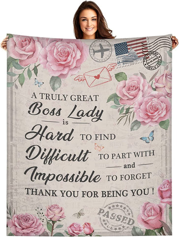 Boss Blanket Boss Gifts for Women Boss Throws Blankets Boss Day Gift Birthday Retirement Valentine's Day Gifts 50"×60"