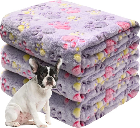 Dog Blankets for Large Dogs, Pet Blankets for Dog Bed Cover, Puppy Blankets for Couch, Kitten Blanket, Soft Fleece Blankets for Dogs, Cats, 41"x31", 3 Pack(2 Tan+1 Brown)