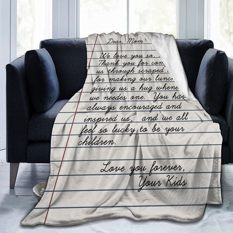 Fleece Blanket to My Daughter Letter Printed Quilts Mom for Daughter's Air Mail Blanket Positive Encourage and Love Daughter's Flannel Blanket Gifts (40 * 50 inch,22)