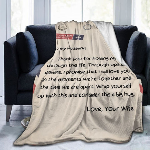 Fleece Blanket to My Daughter Letter Printed Quilts Mom for Daughter's Air Mail Blanket Positive Encourage and Love Daughter's Flannel Blanket Gifts (40 * 50 inch,22)