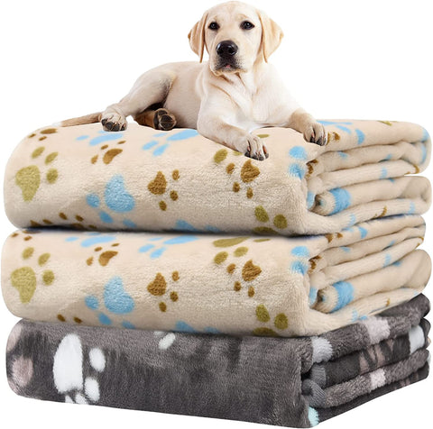 1 Pack 3 Blankets for Dogs Blankets for Large Dogs Medium Dog Blanket Super Soft Fluffy Premium Fleece Pet Blanket Flannel Throw for Dog Puppy Cat Paw Blanket(41x31 inch)
