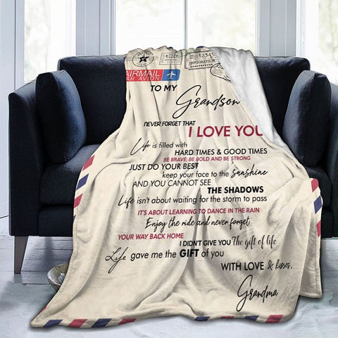 Fleece Blanket to My Daughter Letter Printed Quilts Mom for Daughter's Air Mail Blanket Positive Encourage and Love Daughter's Flannel Blanket Gifts (40 * 50 inch,22)