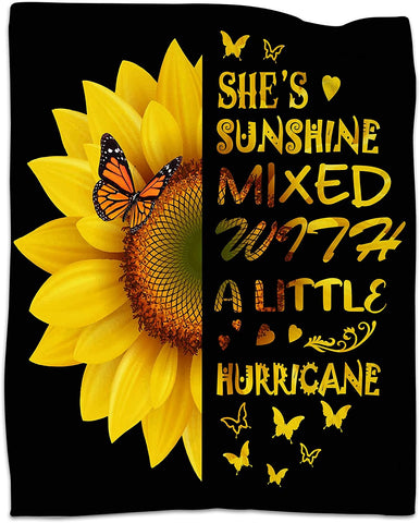 Sunflower Gifts for Women Sunflower Blanket for Women Friend Butterfly Blanket Inspirational Friendship Gift for Women 50*60in…