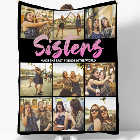 to My Bestie Best Friend Blanktet Besties, Women, Girls Personalized Name Best Friend Throw Blanket with Hairstyles for BFF, Special Friends Birthday Gifts Blanket