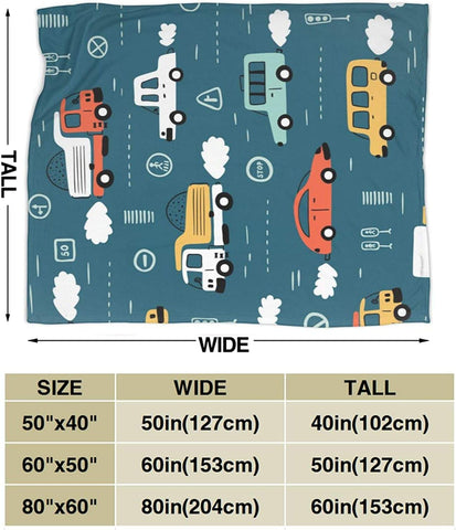Fox Flower Flannel Fleece Blanket, Soft Microfiber Cozy Lightweight Sofa Travel Blanket for Baby, Kids, Youth (40x50 Inch)