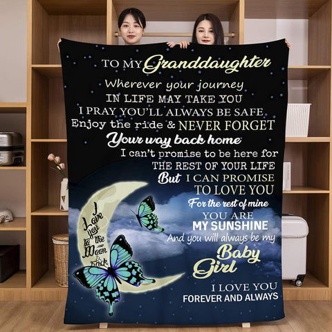 Daughter Gifts -55*70inches Butterfly Throw Blanket for Daughter Birthday/Christmas/Winter Gifts for Daughter from Mom and Dad