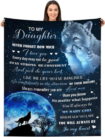 Daughter Blanket Daughter Gifts to My Daughter Blanket Daughter Gifts from Mom Valentine's Day Birthday Gifts for Daughter 50" × 60"