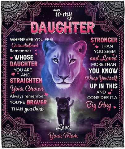 to My Daughter Blanket from Mom Fleece Blanket Letter Daughter Christmas Birthday Gift Personalized Custom Gifts for Daughter Adult(A-50 * 60IN)