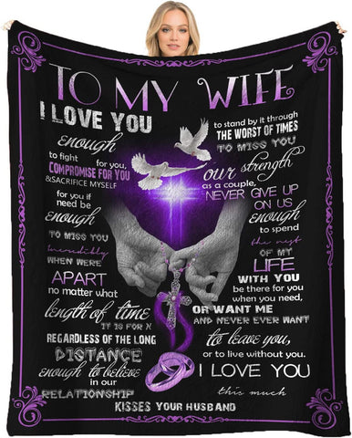 to My Husband Blanket from Wife, Birthday Gifts for Men, Throw Blanket Gifts for Husband Birthday Gift Ideas,Best Christmas Valentines Wedding for Him 60''x50''