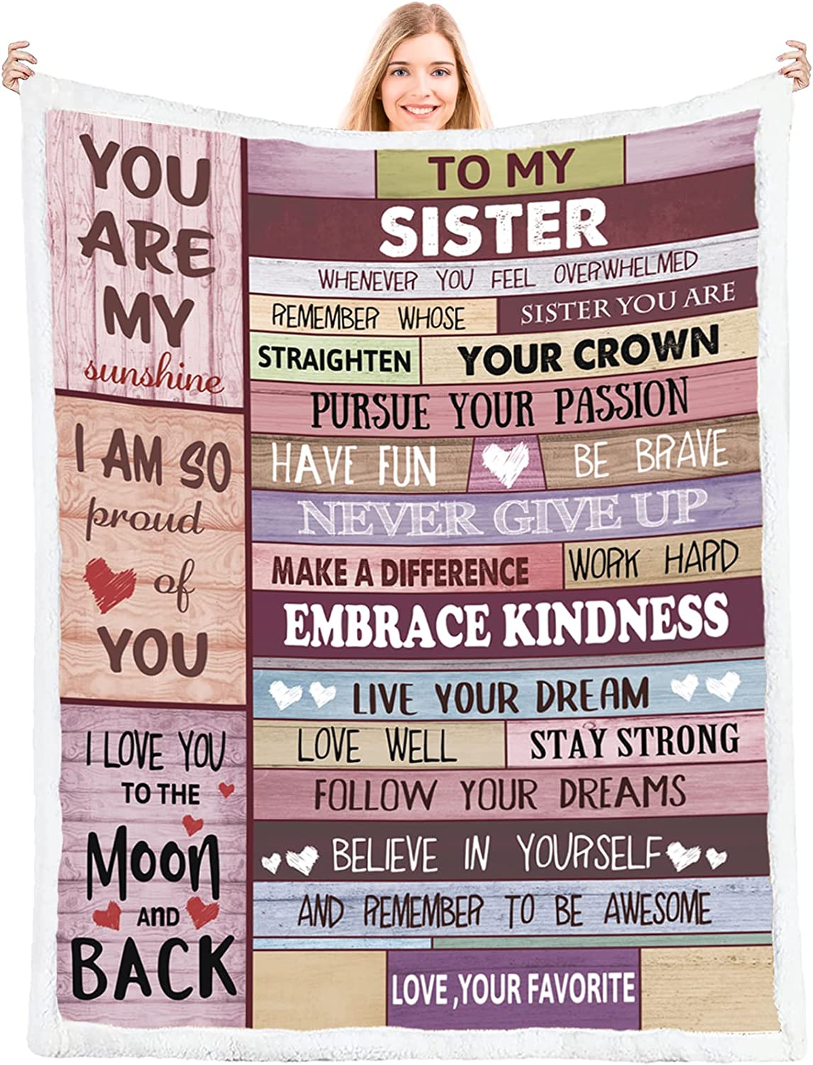 Sister Blanket,Sister Birthday Gifts from Sister,Birthday Gifts for Sister,Happy Birthday Sister Gifts for Sister,Sisters Gifts from Sister Mothers Day,Best Sister Gift Unique 50X60