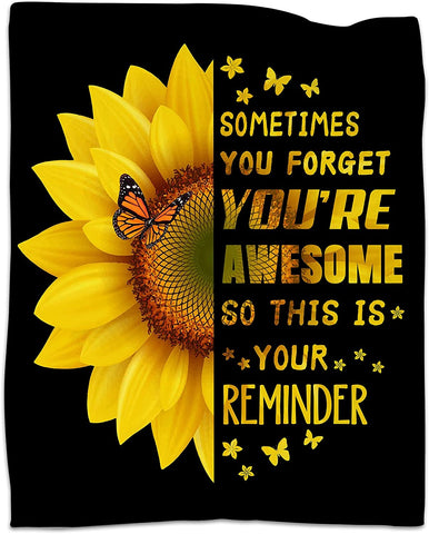 Sunflower Gifts for Women Sunflower Blanket for Women Friend Butterfly Blanket Inspirational Friendship Gift for Women 50*60in…