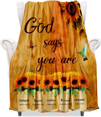 Christian Gifts for Women, Inspirational Bible Verse Blanket Soft Lightweight Religious Healing Warm Blanket for Women 40x50in