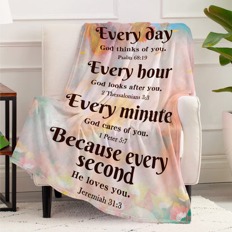 Christian Gifts for Women, Religious Gifts for Women Bible Blanket with Inspirational Thoughts and Prayers-Scripture Blanket Catholic Gifts Birthday Gifts Spiritual Gifts for Women 40"X 50"