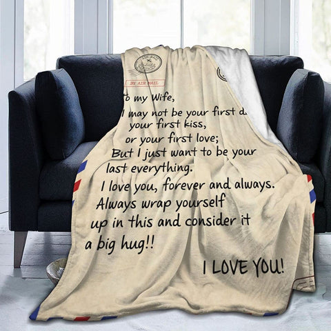 Fleece Blanket to My Daughter Letter Printed Quilts Mom for Daughter's Air Mail Blanket Positive Encourage and Love Daughter's Flannel Blanket Gifts (40 * 50 inch,22)