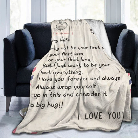 Fleece Blanket to My Daughter Letter Printed Quilts Mom for Daughter's Air Mail Blanket Positive Encourage and Love Daughter's Flannel Blanket Gifts (40 * 50 inch,22)