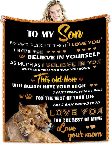 Daughter Gift from Dad Birthday Gifts from Lion Father Blanket to My Daughter Romantic Christmas Birthday Gifts Love Letter for Her Lightweight Flannel Blanket for Bed Sofa