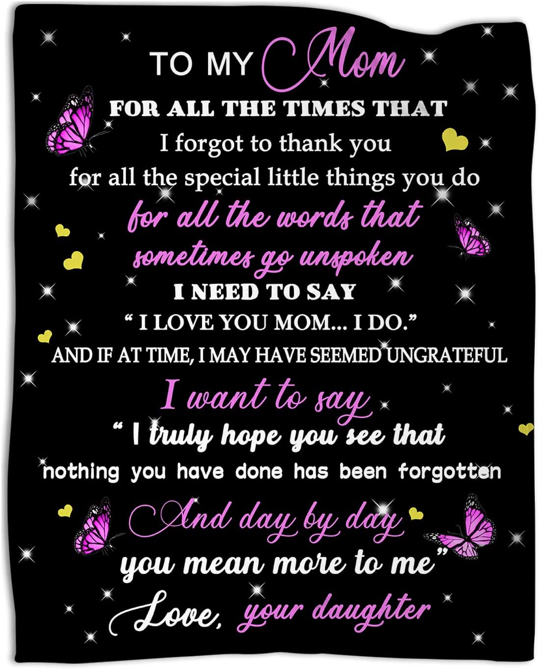 Gifts for Mom- to My Mom Blanket -Mom Blankets from Daughter for Birthday Mother‘s Day 50 "X60“…