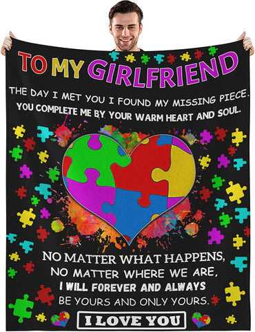 Gifts for Boyfriend Blanket, I Love You Gifts for Him, Boyfriend Birthday Gift, Romantic Anniversary Valentine's Day for Boyfriend Man (B-kiss, 50x60)