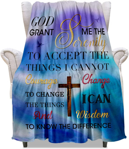 Christian Gifts for Women, Inspirational Bible Verse Blanket Soft Lightweight Religious Healing Warm Blanket for Women 40x50in
