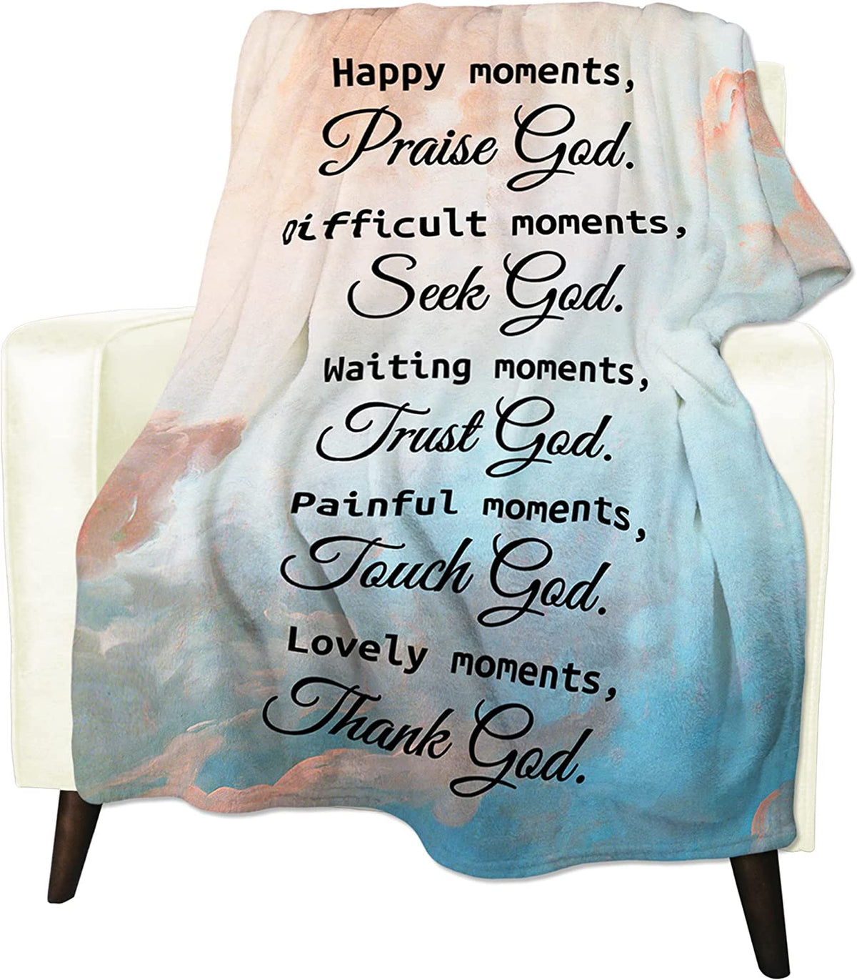 Christian Gifts for Women Healing Soft Blanket with Inspirational Religious Lightweight Cozy Plush Throw Blanket for Couch Get Well Soon Gifts for Women Men 40 x 50 inch