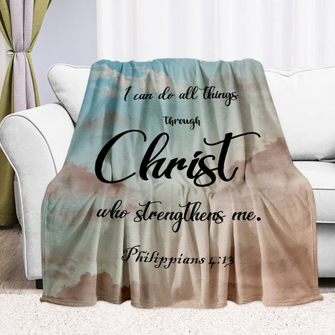 Christian Gifts for Women, Inspirational Bible Verse Blanket Soft Lightweight Religious Healing Warm Blanket for Women 40x50in