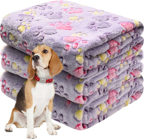 Dog Blankets for Large Dogs, Pet Blankets for Dog Bed Cover, Puppy Blankets for Couch, Kitten Blanket, Soft Fleece Blankets for Dogs, Cats, 41"x31", 3 Pack(2 Tan+1 Brown)