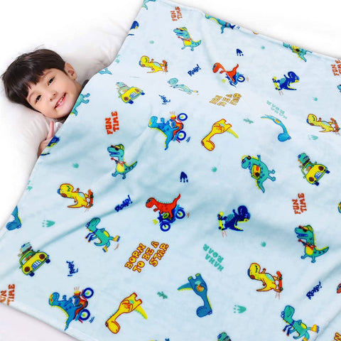 Dinosaur Blanket for Boys, Kids Dinosaur Throw Blanket for Boys and Girls, Fluffy Cozy Dinosaur Fleece Blanket with Vibrant Colors and Cute Design, Soft and Warm Throw Blanket - 50x60 Inches