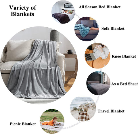 Purple Throw Blanket Fleece Blanket 50"x60",Super Soft Cozy Plush Throw Blanket for Couch Sofa Bed,Warm and Lightweight Velvet Bed Blankets for Adults