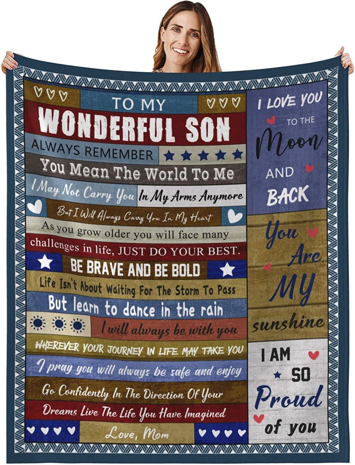Son Blanket, Gifts for Son to My Son Blanket from Mom, Birthday Gifts for Son from Mom, Son Gifts from Mom, Graduation Gifts for Son, Soft Fleece Throw Blanket Talking Love to Him 50x60 inch