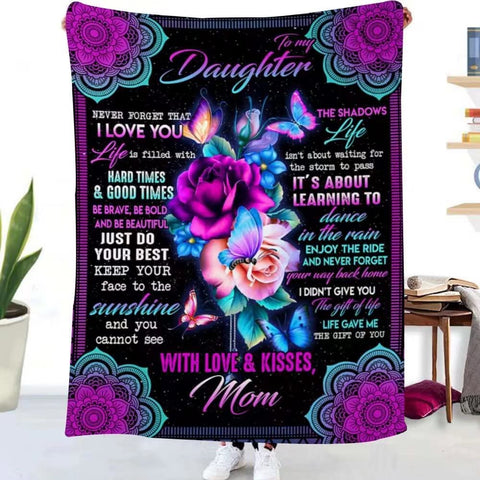 Daughter Blankets from Moms Daughter Birthday Gifts My Daughter Blanket Soft Fuzzy Bed Throws Blankets Presents for Christmas Birthday Thanksgiving Day 60x80 Inch