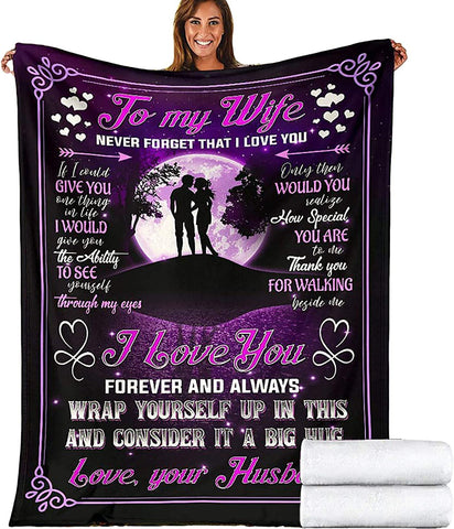 Gift for Wife to My Wife Blanket from Husband for Wife Anniversary Birthday Christmas Mother's Day Blanket Gifts for Her（60 * 80）