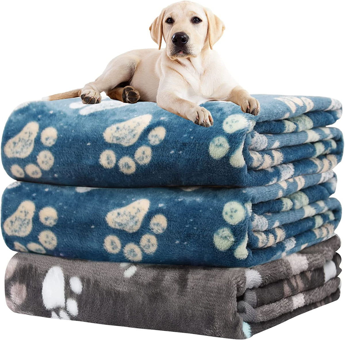 1 Pack 3 Blankets for Dogs Blankets for Large Dogs Medium Dog Blanket Super Soft Fluffy Premium Fleece Pet Blanket Flannel Throw for Dog Puppy Cat Paw Blanket(41x31 inch)