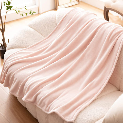 Fleece Throw Blanket Super Soft Cozy Warm Lightweight Throw for Sofa Couch Luxury Decorative Velvet Pattern Bed Blanket, 50"x60", Black
