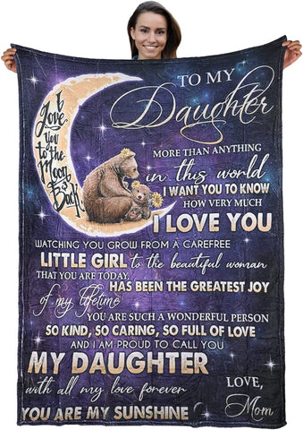 Personalized Flannel Blanket to My Wife Gift from Husband, Ultra Soft Flannel Fleece Blankets Christmas Birthday Valentine's Day Wedding Anniversary Throw Blanket Fits Couch Sofa Bed (59x79in)