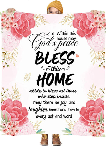 Christian Gifts for Women, Inspirational Bible Verse Blanket Soft Lightweight Religious Healing Warm Blanket for Women 40x50in
