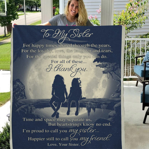 Fleece Blanket to My Sister Best Friend Bestie Printed Quilts Blanket Positive Encourage Flannel Blanket Gifts (40 * 50 inch,2)